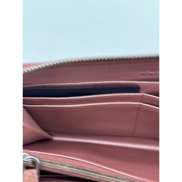 HOT! Prada Pink Metallic Saffiano Lux Leather Continental Wallet*EUC - Picture 15 of 16